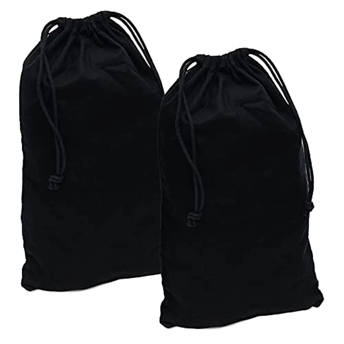 ZENPAC Cloth Bags, Black Duster Flannel Boot Storage with Drawstring Closure, Washable Breathable Cotton Fabric for Shoe, Luggage, 12.5x20.5, 2 Pack by ZENPAC - Used - Very Good condition