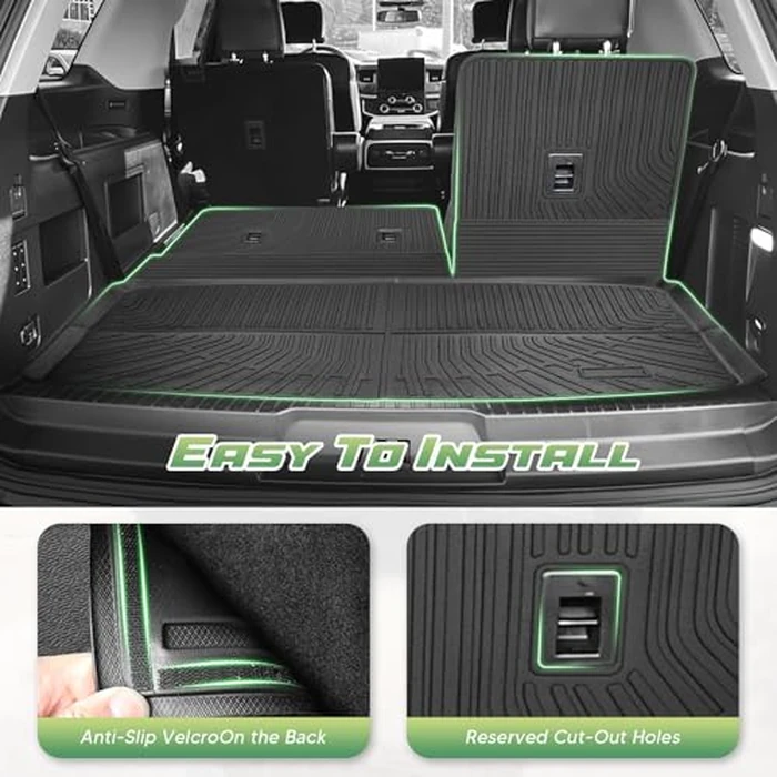 Cartist Trunk Mat & Backrest Mat for Ford Expedition Max/Lincoln Navigator L 2018-2024, All Weather Rear Seat Back Cover Cargo Mat for 18-24 Expedition Max/Navigator L Accessories (Only for Max & L) by CARTIST - Image 3