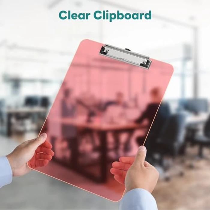 Juvealoe A4 Plastic Clipboard Set of 8, 8.5 x 11 Pink Colored Clip Boards with Low Profile Clip, Letter Size for Classroom, Teacher, Students, School & Office Supplies by Juvealoe - Image 5