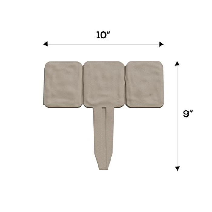 Garden Edging - 10-Piece Outdoor Decorative Flower Bed Border Set for Landscaping - 8-Foot Interlocking Stone Trim with Stakes by Pure Garden (Putty) by Pure Garden - Image 2