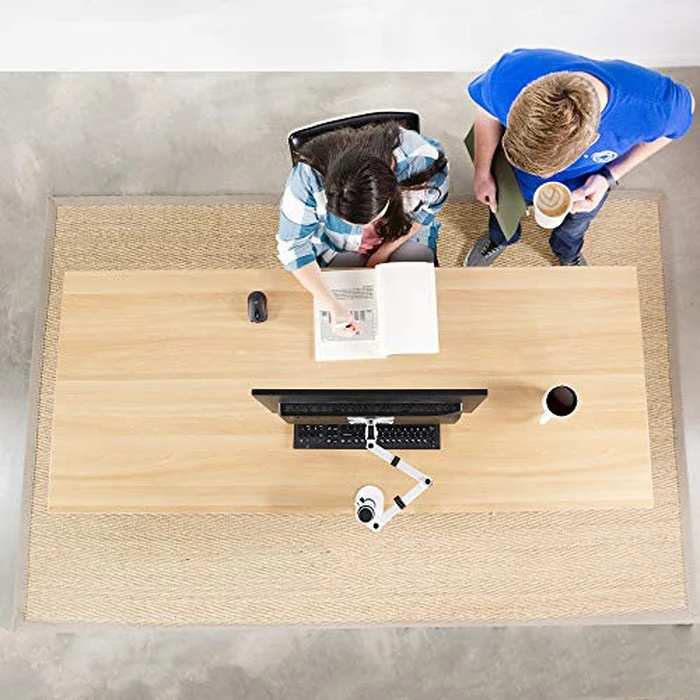 VIVO Single Monitor Arm Desk Mount, Holds Screens up to 32 inch Regular and 38 inch Ultrawide, Fully Adjustable Stand with C-Clamp and Grommet Base, VESA 75x75mm or 100x100mm, White, STAND-V001W by VIVO - Image 9