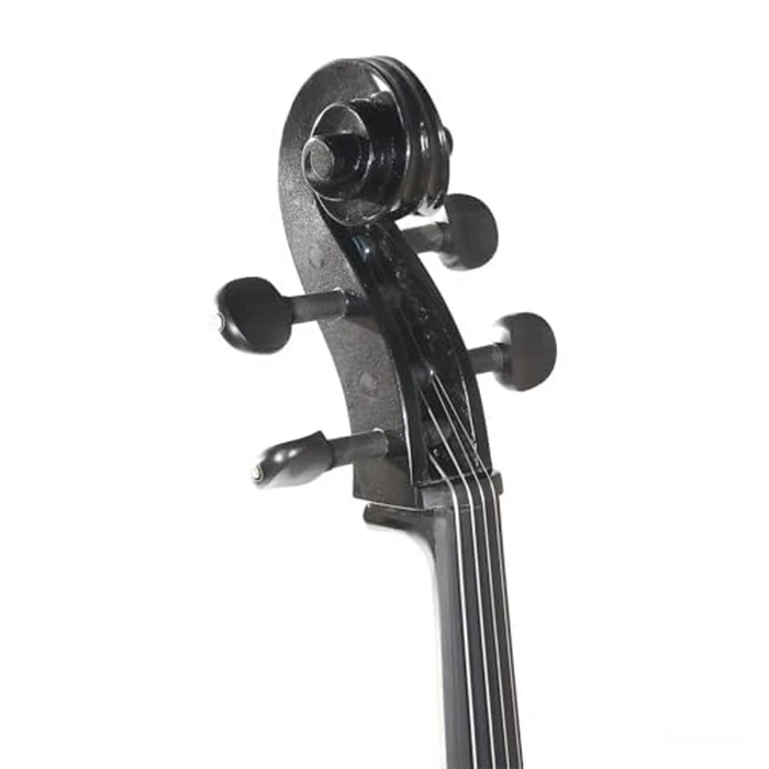 Cecilio CECO-4BK Ebony Electric Silent Metallic Black Cello in Style 4, Size 4/4 (Full Size) by Cecilio - Image 3