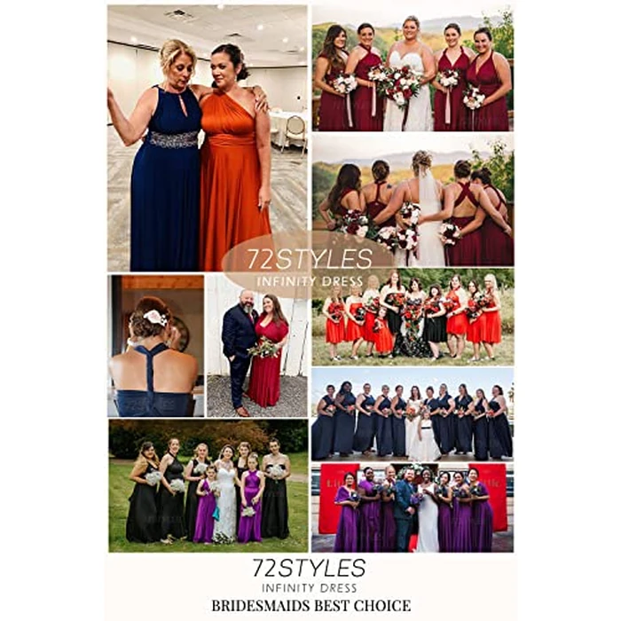 Women's Vintage Deep-V Neck one Shoulder Sleeveless Bridesmaid Evening Party Prom Gown Dresses Black by 72styles - Image 5