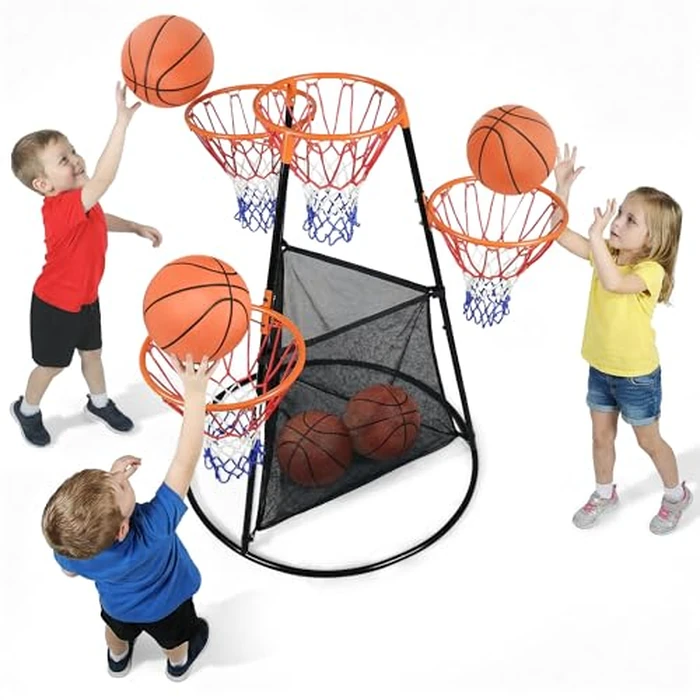 Portable Kids Basketball Hoop with Ball Storage Net - Adjustable Height Indoor & Outdoor Basketball Goal for Toddlers & Kids - Easy Assembly Youth Basketball Set for Backyard, Driveway & Playroom by ACELETIQS - Used - Very Good condition - US$111.91