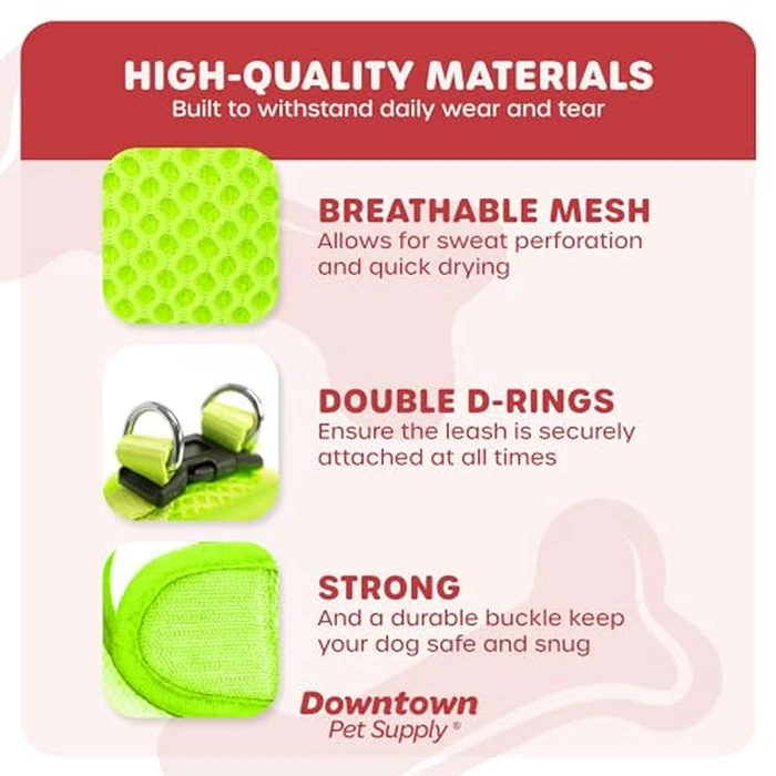 Downtown Pet Supply Step in Dog Harness No Pull, X-Large, Atomic Yellow - Adjustable Harness with Padded Mesh Fabric and Reflective Trim - Buckle Strap Harness for Dogs by Downtown Pet Supply - Image 4