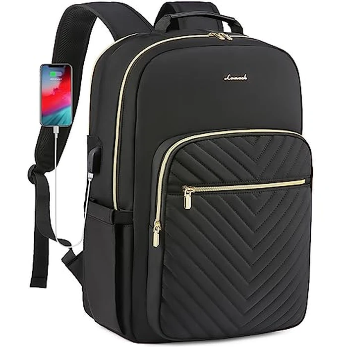 LOVEVOOK Large Travel Backpack Women with 17.3-inch Laptop Compartment, Work Business Computer Carry On Backpack Purse, Hiking Backpack Waterproof Outdoor Sports Rucksack Bag, Black by LOVEVOOK - Used - Acceptable condition - US$29.16