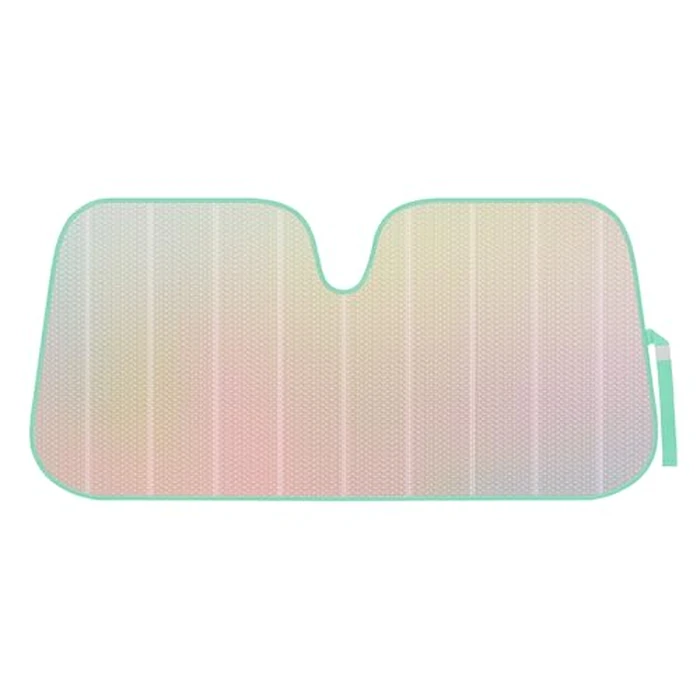 Iridescent Matte White Front Windshield Sunshade-Accordion Folding Auto Shade for Car Truck SUV-Blocks UV Rays Sun Visor Protector-Keeps Your Vehicle Cool- 58 x 27 in by BDK - Used - Like New condition