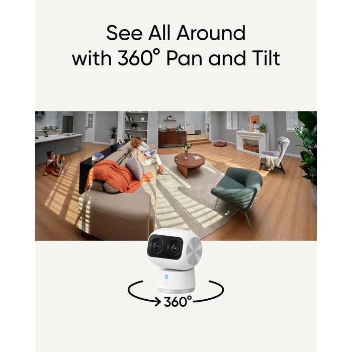 eufy Security Indoor Cam S350, Dual Cameras, 4K UHD Resolution Security Camera with 8x Zoom and 360 degreesPTZ, Human/Pet AI, Ideal for Baby Monitor/Pet Camera/Home Security (Renewed) by eufy Security - Image 5