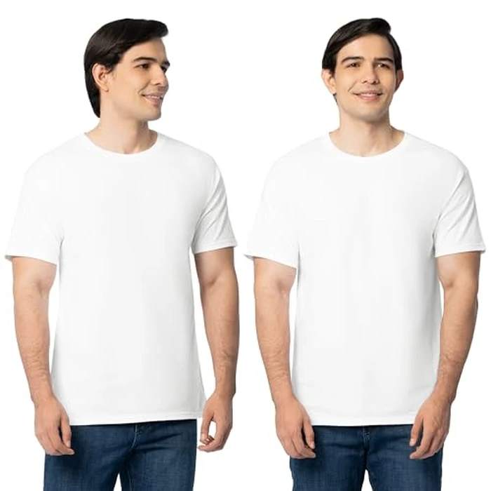 Fruit Of The Loom Mens Eversoft Cotton Shirts, Breathable & Moisture Wicking With Odor Control, Sizes S-4x, Crew - 2 Pack - White, Medium US by Fruit of the Loom - Used - Like New condition - US$15.56