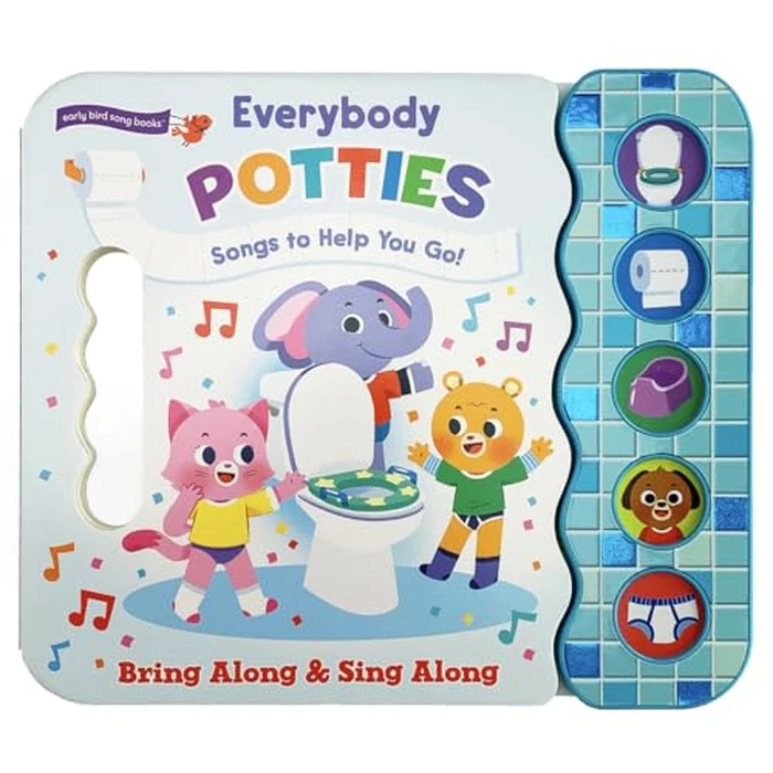 Everybody Potties - Songs To Help You Go! 5-Button Song Children's Board Book, Potty Training (Early Bird Song Books) by Cottage Door Press - Image 1