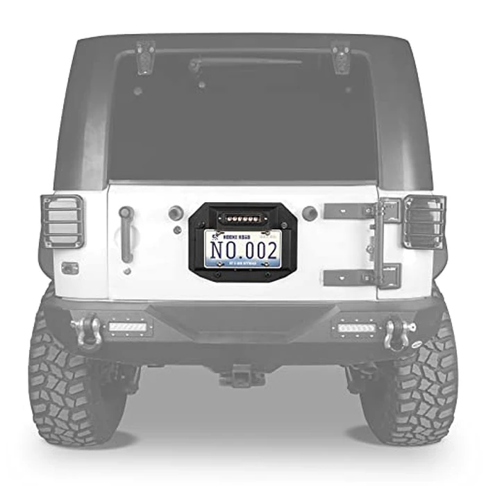u-Box JK Spare Tire Delete License Plate Relocation Kit w/ 2x Plate Illuminate Light & Third Brake Light for Jeep Wrangler JK 2007-2018 & Unlimited by u-Box - Image 3