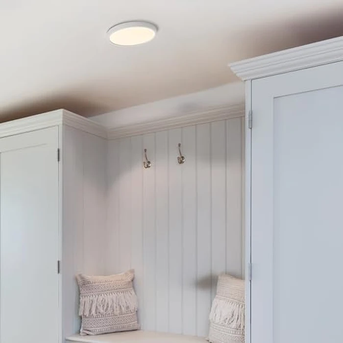 Maxxima 7 in. LED Flush Mount Ceiling Light Fixture - 900 Lumens, 5 CCT 2700K-5000K, Round Color Selectable Panel Light, Dimmable, Recessed Can or J-Box Install, Suitable for Bathroom or Shower by Maxxima - Image 4