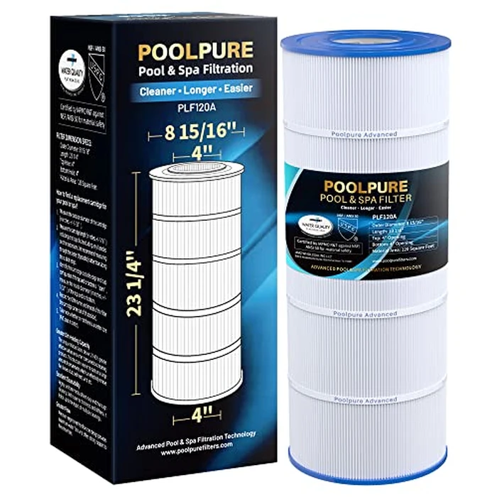 POOLPURE PLF120A Pool Filter Replaces Hayward C1200, CX1200RE, Pleatco PA120, Ultra-B2, Unicel C-8412, Filbur FC-1293, Clearwater II 125, Waterway Pro Clean PCCF-125, L x OD:23 1/4" x 8 15/16" by POOLPURE - Image 3
