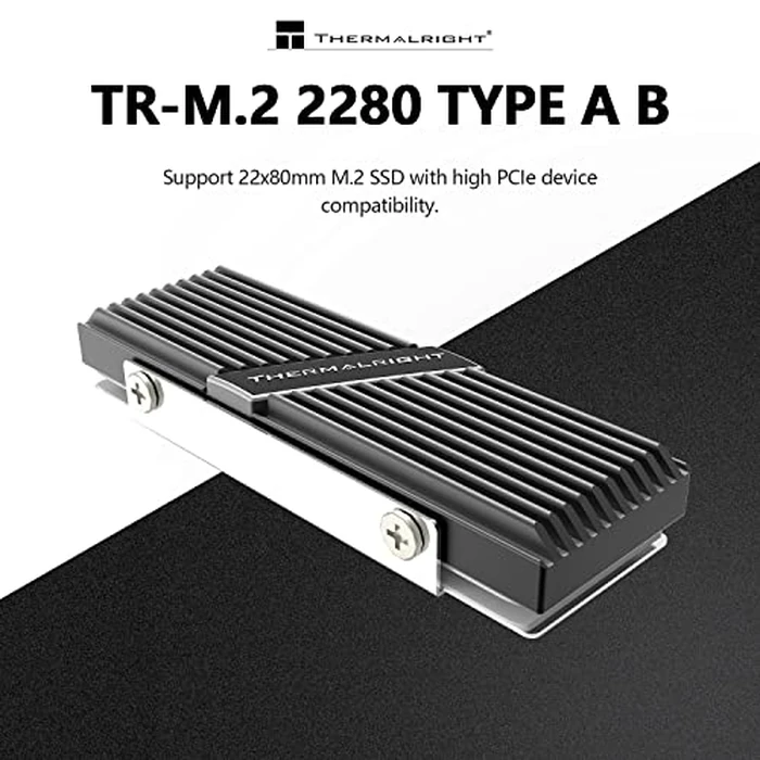 Thermalright TR-M.2 2280 Type A B 2280 Heatsink Cooler for SSD Cooling M.2 2280 Heatsink Cooling, with 2 Thermal Conductivity, Desktop High Performance SSD Cooler, Computer 2280 Cooler Black by Thermalright - Image 2