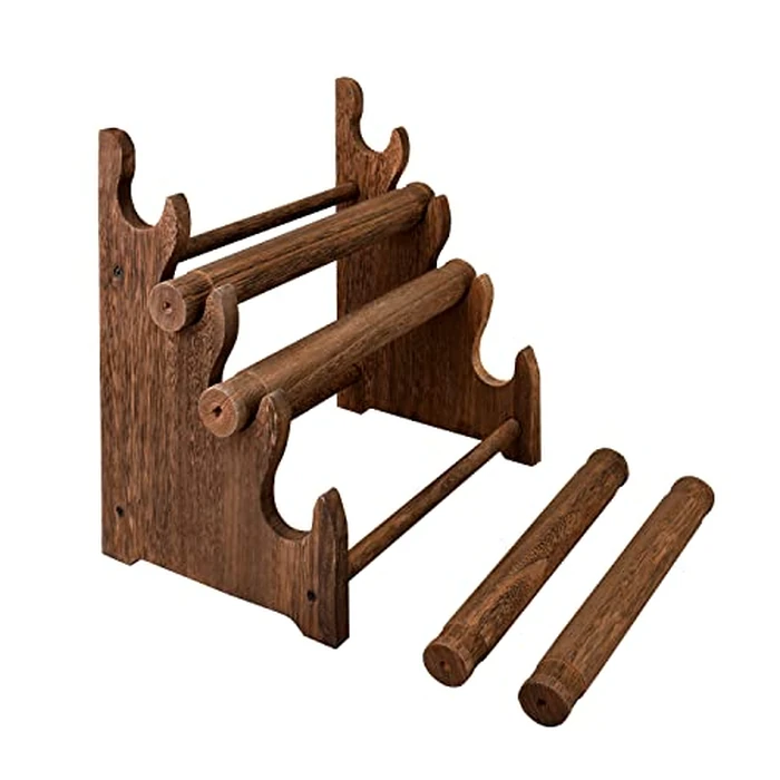 Ikee Design Antique Wooden 4 Tier Jewelry Bracelet Display Stand Bangle Scrunchie Organizer Holder for Store, Showcase and Home Storage, 12 W x 9 D x 14 H in, Brown Color by Ikee Design - Image 6