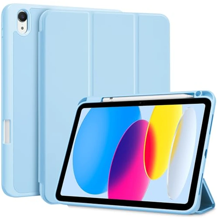 ProCase for iPad (A16) 11th Generation 11 Inch 2025/ iPad 10th Generation 10.9 Inch 2022 Case with Pencil Holder, Hybrid Cover with Soft TPU Back, Supports Touch ID, Auto Wake/Sleep -SkyBlue by ProCase - Used - Like New condition - CA$13.10