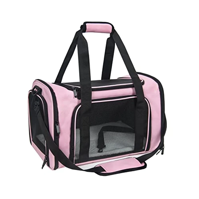 NextFri Soft Sided Carrier for Small Medium Cats Dogs,TSA Airline Approved Collapsible Travel Pet Carrier Medium Pink by NextFri - Used - Like New condition