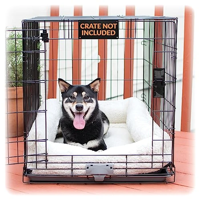 K&H Pet Products Ultra Plush Deluxe Bolster Dog Crate Pad, Dog Bed for Large Crates, Kennels, and Cages, Soft Indoor Portable Machine Washable Pet Mat - Fleece Large by K&H Pet Products - Used - Very Good condition - US$27.83