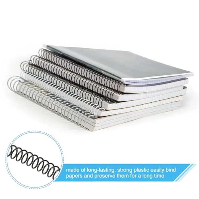 PATIKIL 14mm(9/16") Plastic Spiral Binding Coils, 50 Pcs Binding Spirals 115 Sheet Capacity 3:1 Pitch Binding Spirals for Binding Paper Sheets, Black by PATIKIL - Image 3