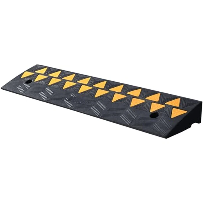 VEVOR Rubber Curb Ramp 3.5" Rise Height Sidewalk Curb Ramp, 10" Width 39.4" Length Driveway Ramp for Curb, 15T Heavy Duty Rubber Ramp for Forklifts, Trucks, Buses, Cars, Wheelchairs, Bikes by VEVOR - Image 9