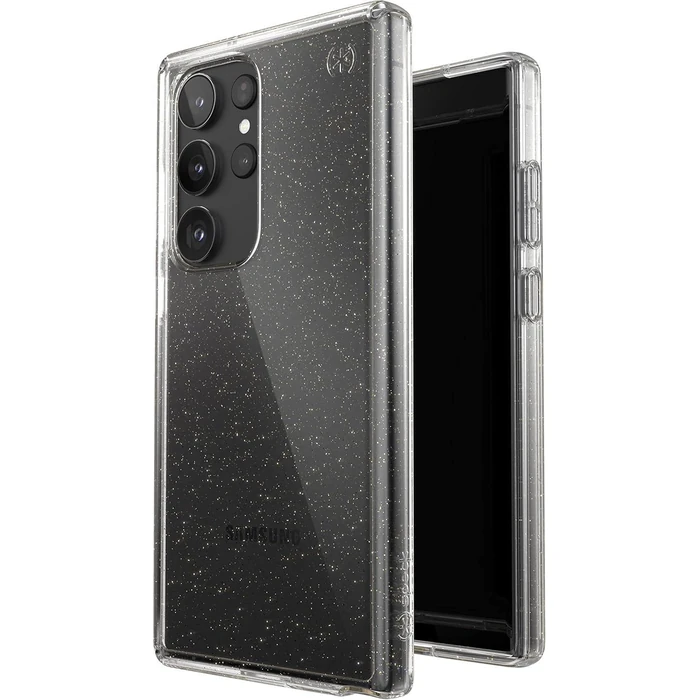 Speck Presidio Perfect-Clear With Glitter Case for Samsung Galaxy S23 ultra - Gold Glitter by Speck - Image 3