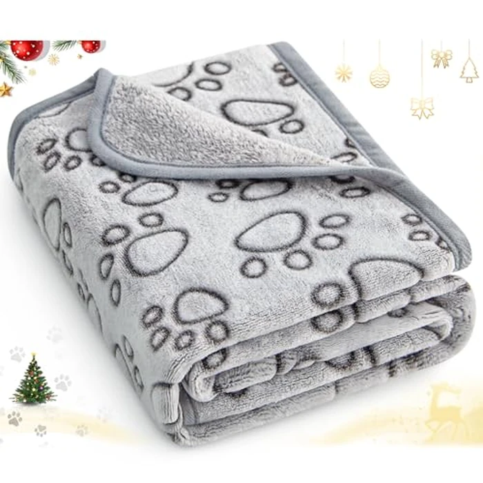 Stuffed(R) Premium Soft Dog Blanket Washable, 40"x32" Cat Blanket for Indoor Cats Large Medium Small Dog Puppy Essentials (Grey) by Stuffed - Image 9