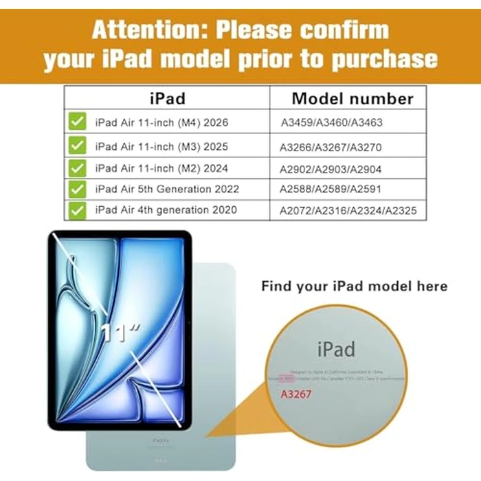 ProCase for iPad Air 11 Inch Case with Pencil Holder, iPad Air 11" M4/M3/M2(2026/2025/2024)/ iPad Air 5th Gen 2022/Air 4th Gen 2020 10.9" Trifold Stand Smart Folio with Soft TPU Back Cover -Lightpink by ProCase - Image 2