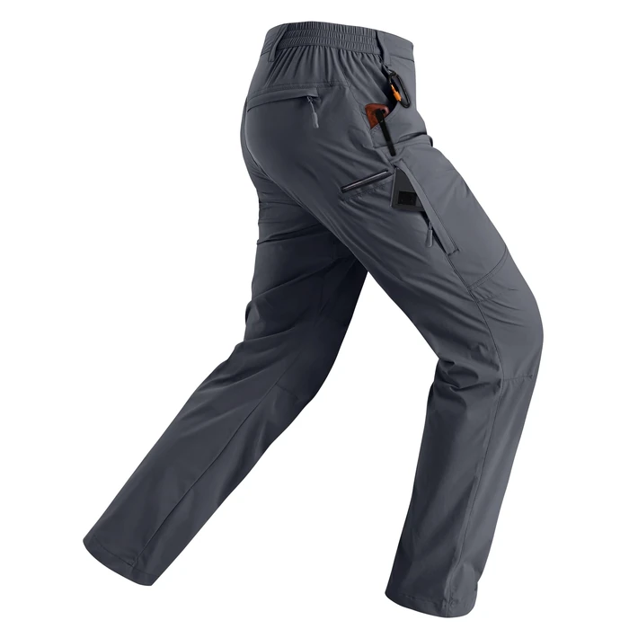 Rapoo Hiking Pants for Mens with Pockets Comfy Lightweight Waterproof Quick Dry Travel Track Outdoor Summer Camping Thin Fishing Work Cargo Pants Grey 42Wx30L by Rapoo - Used - Like New condition - US$32.86