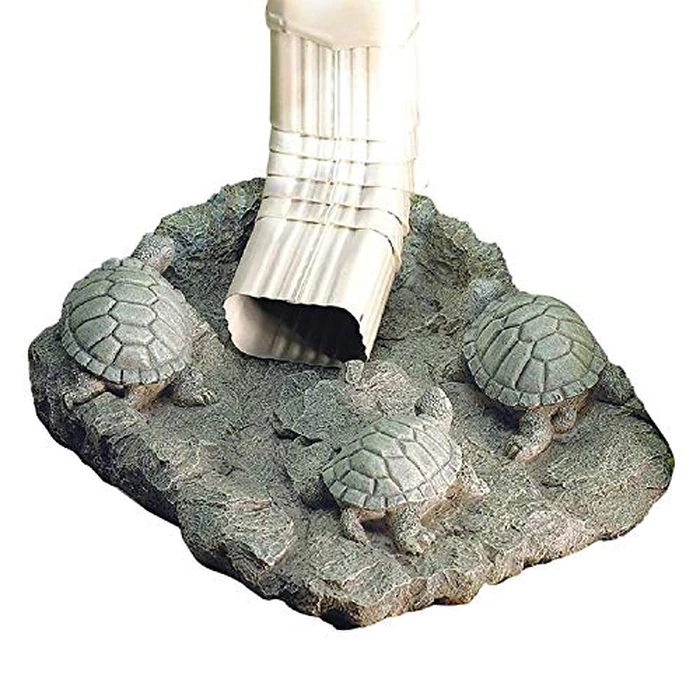 SAGEFINDS Turtle Gutter Downspout Splash Block, Decorative Outdoor Drain Extension, Rain Gutter Guard, Spout Diverter for Lawn, Patio & Yard, Animal Garden Statue by SAGEFINDS - Used - Like New condition