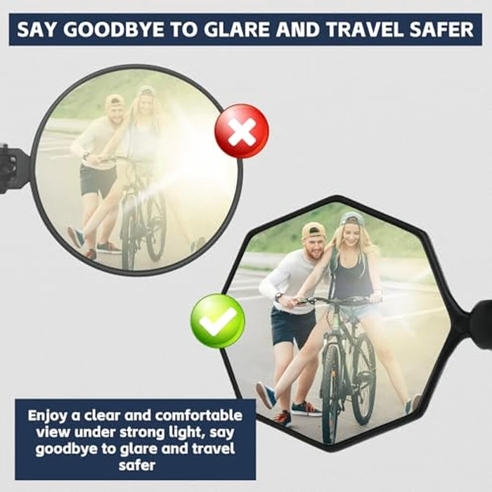 SHEJISI Bike Mirror, 2 pcs Bike Mirror Handlebar Mount,Aluminum Alloy,HD 360 degrees Adjusted Bike Rear View Mirror, Anti-impact/explosion/glare, Fits for Mountain Bikes,E-bike, Bicycle,Scooter,Motorcycle by SHEJISI - Image 6