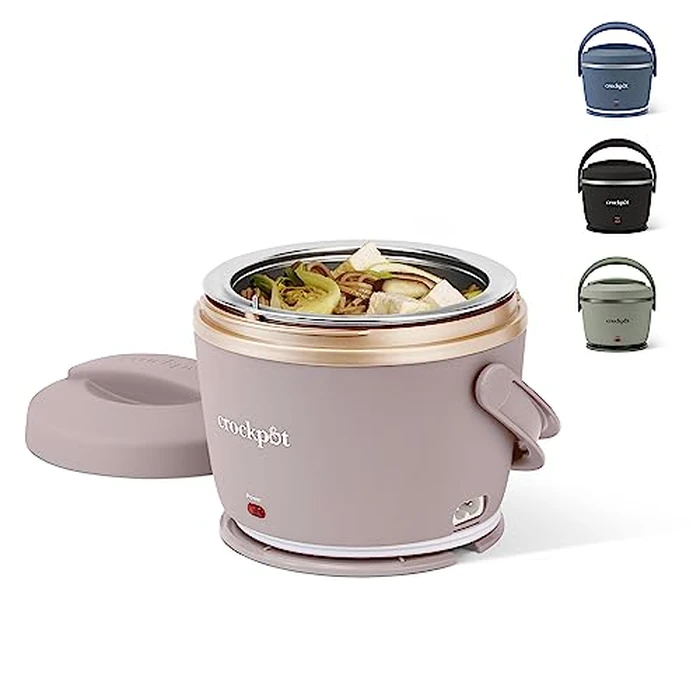 Crock-Pot 20oz Portable Electric Food Warmer, Personal Lunch Box Keeps Food Spill-Free & Warm, Ideal for Travel, Work, School, Car, On-the-Go, Dishwasher-Safe, Giftable, Blush Pink by Crock-Pot - Used - Good condition