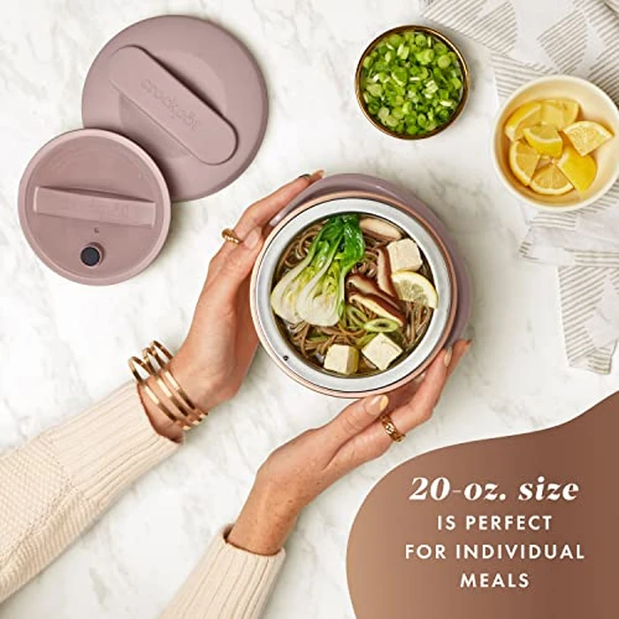 Crock-Pot 20oz Portable Electric Food Warmer, Personal Lunch Box Keeps Food Spill-Free & Warm, Ideal for Travel, Work, School, Car, On-the-Go, Dishwasher-Safe, Giftable, Blush Pink by Crock-Pot - Image 2