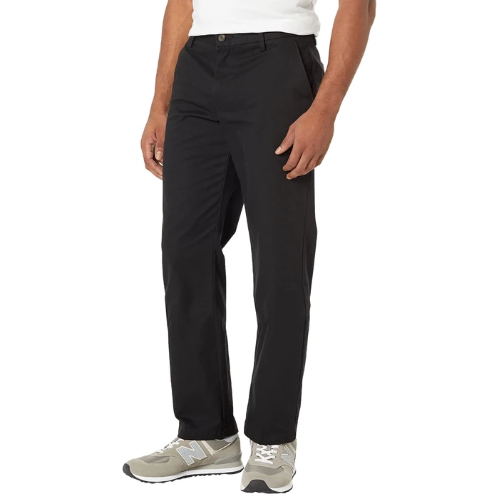 Amazon Essentials Men's Straight-Fit Wrinkle-Resistant Flat-Front Chino Pant, Black, 29W x 32L by Amazon Essentials - Used - Like New condition