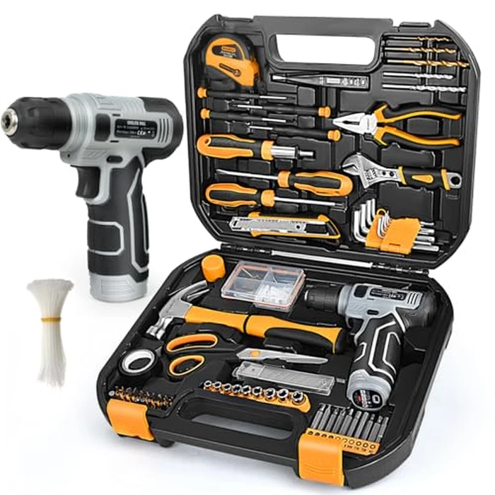 SOARFLY Upgradd 180 Piece Tool Set - Tool Box with 8V Cordless Drill, Hand Drill Set for Men & Women, Home Tool Kit with Hand Tools for House Repair, DIYers, Homeowners & Handymen by SOARFLY - Image 1
