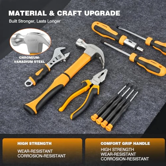 SOARFLY Upgradd 180 Piece Tool Set - Tool Box with 8V Cordless Drill, Hand Drill Set for Men & Women, Home Tool Kit with Hand Tools for House Repair, DIYers, Homeowners & Handymen by SOARFLY - Image 6