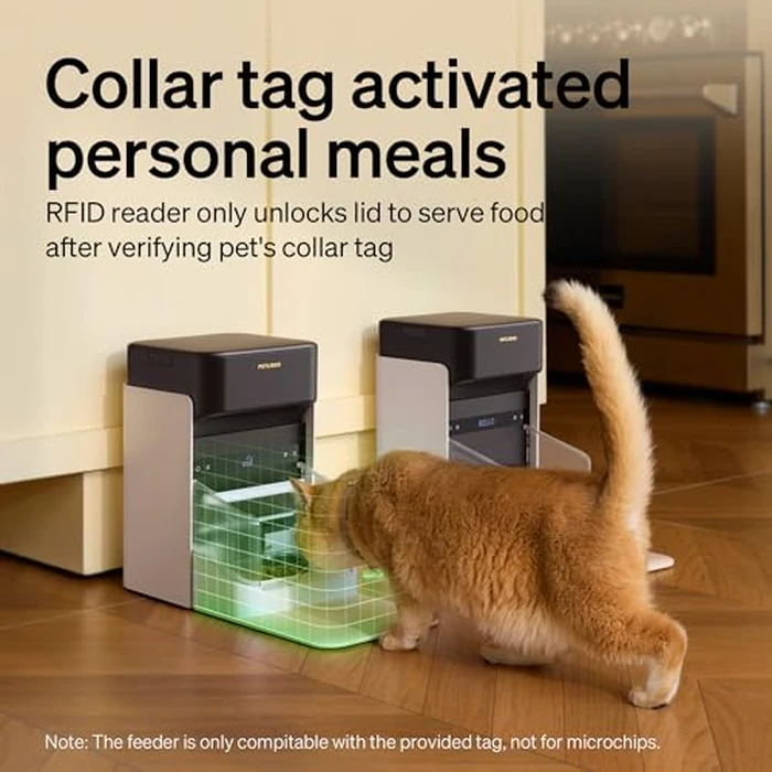 PETLIBRO RFID Automatic Cat Feeder, Collar Tag-Activated Personalized Meals, 5G&2.4G Wi-Fi Programmable Cat Food Dispenser with Cats Recognition & Diet Tracking for Multi-Pet Homes and Different Diets by PETLIBRO - Image 3