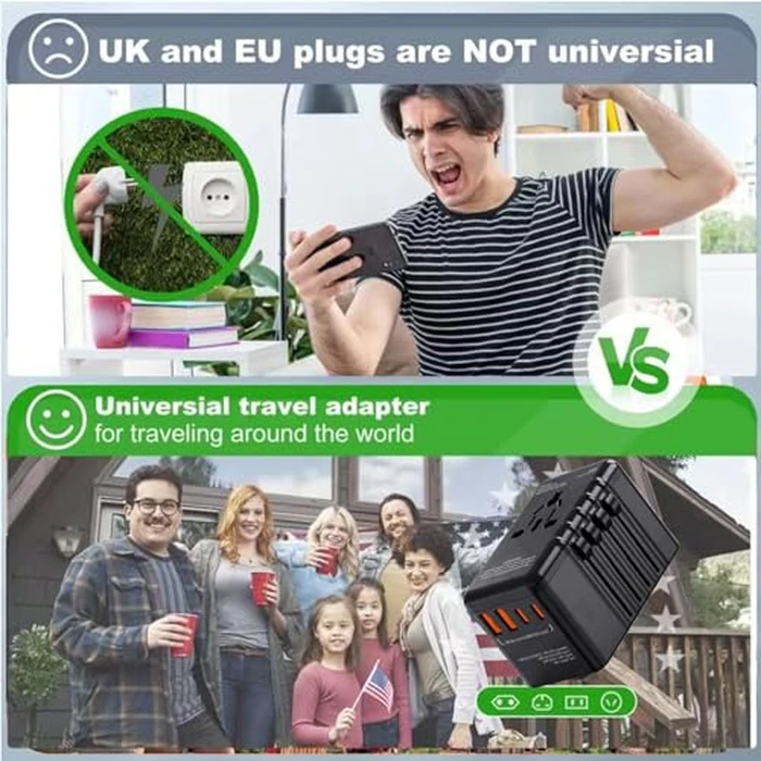 X-STAR Voltage Converter Canada to Europe,220V to 110V Converter,International European Universal Travel Adapter Plug Power Convertisseur for Hair Dryer,CA US to Europe UK AU Over 200 Countries. by X-Star - Image 2