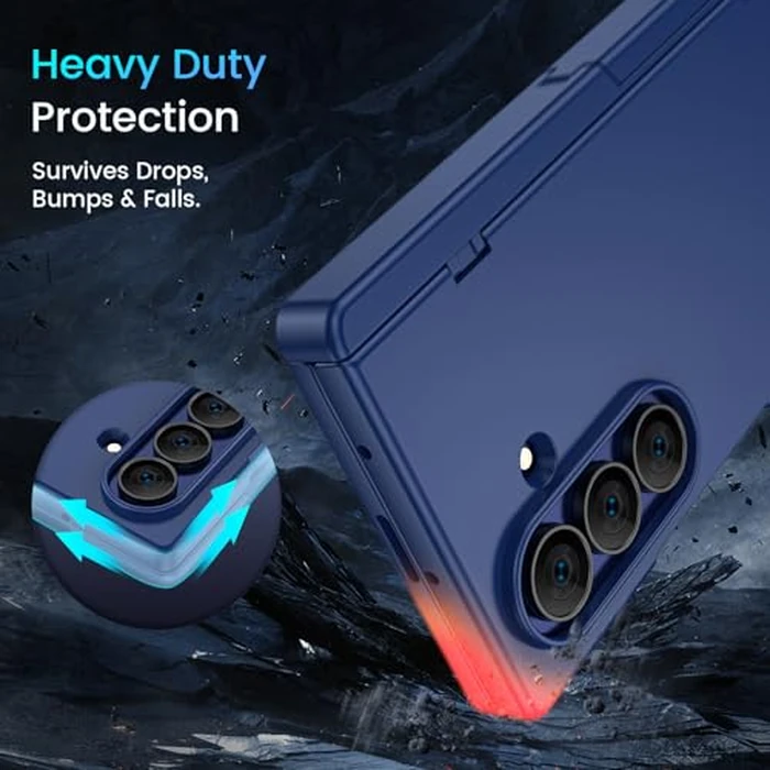 for Samsung Galaxy Z Fold 7 Case with Privacy Screen Protector, [Compatible with Magsafe] [Hidden Kickstand][Hinge Protection] Full Body Hard Shockproof Slim Phone Cover for Z Fold 7 - Blue by Caka - Image 8