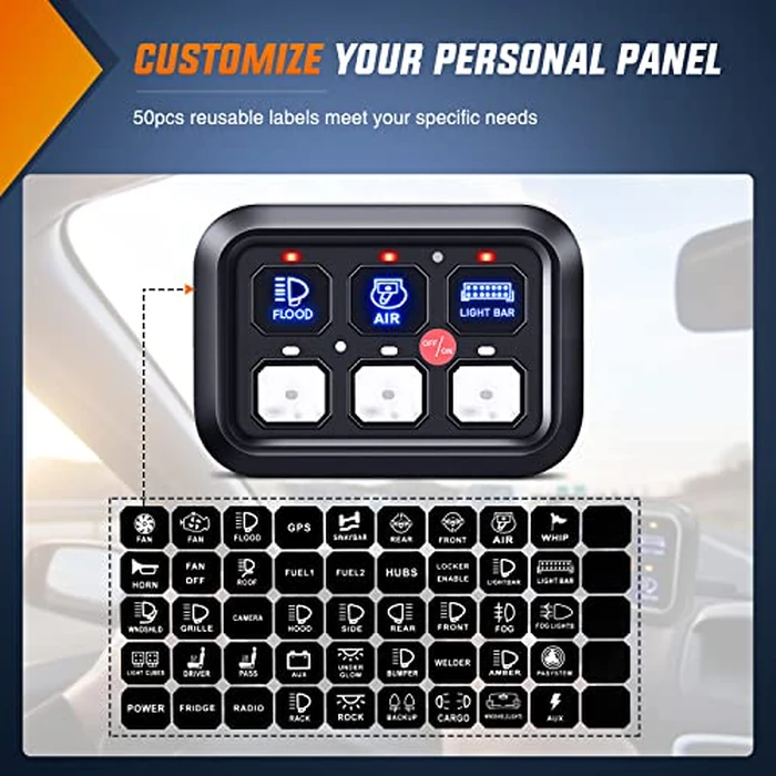 Nilight 6 Gang Switch Panel Universal Circuit Control Relay System with Fuse Wiring Harness Automatic Dimmable ON-Off LED Pod for Cars Trucks Boats ATV UTV SUV by Nilight - Image 4