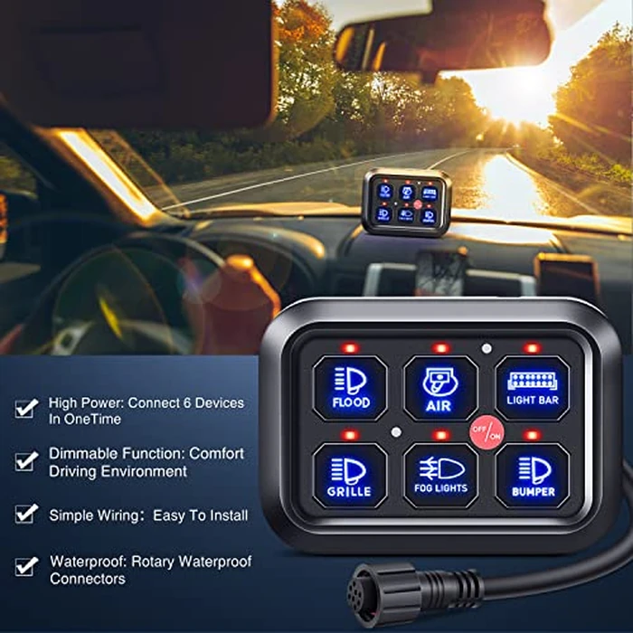 Nilight 6 Gang Switch Panel Universal Circuit Control Relay System with Fuse Wiring Harness Automatic Dimmable ON-Off LED Pod for Cars Trucks Boats ATV UTV SUV by Nilight - Image 9