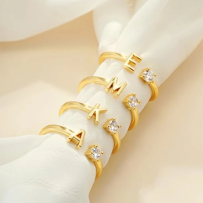 Fezodo Initial Rings for Girls Women, Ctue Letter L Initial Ring for Girls Teen Girl Gifts Trendy Stuff, 5 6 7 8 9 10 11 12 13 14 15 16 Year Old Girl Birthday Gifts by Fezodo - Image 5