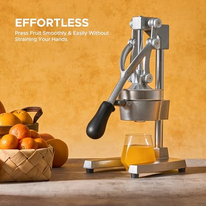 CO-Z Manual Citrus Juicer, Commercial Grade Cast Iron Orange Juicer, Professional Heavy Duty Juice Press with Removable Strainer, Manual Juice Extractor for Orange Lemon Pomegranate Citrus, Gray by CO-Z - Image 8