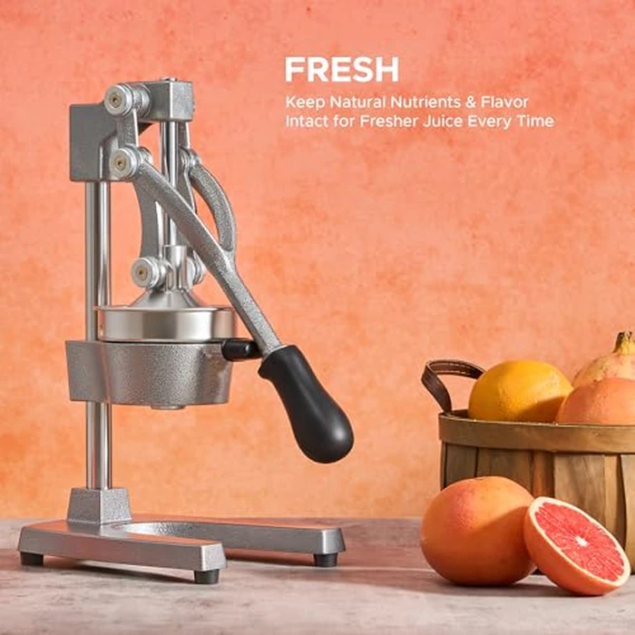 CO-Z Manual Citrus Juicer, Commercial Grade Cast Iron Orange Juicer, Professional Heavy Duty Juice Press with Removable Strainer, Manual Juice Extractor for Orange Lemon Pomegranate Citrus, Gray by CO-Z - Image 9