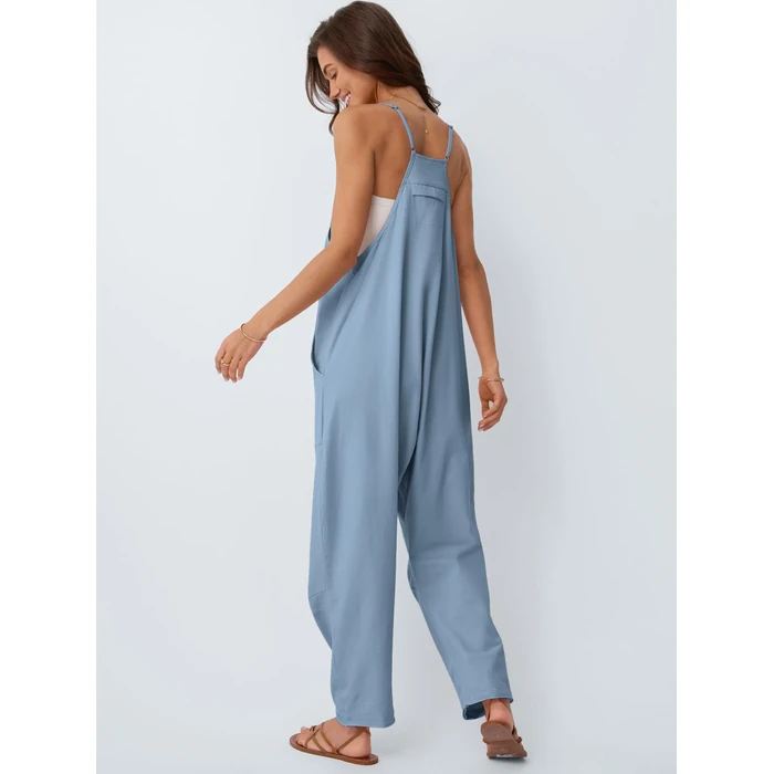 AUTOMET Jumpsuits for Women Casual Summer Outfits Rompers Comfy Beach Vacation Trendy Overalls Jumpers Fashion Clothes 2026 LightBlue XL by AUTOMET - Image 4