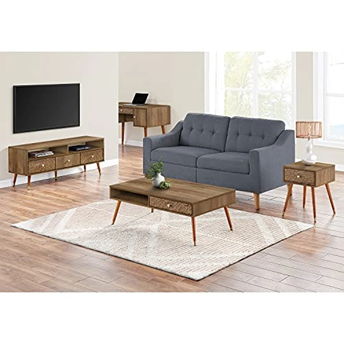 Monarch Specialties I 2836 Coffee Table, Accent, Cocktail, Rectangular, Storage, Living Room, 44" L, Wood, Laminate, Walnut, Mid Century by Monarch Specialties - Image 3