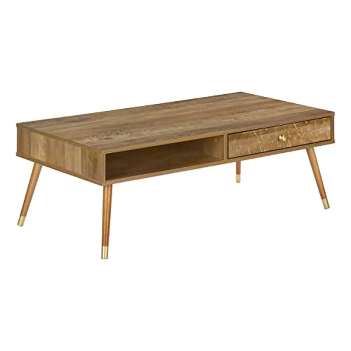 Monarch Specialties I 2836 Coffee Table, Accent, Cocktail, Rectangular, Storage, Living Room, 44" L, Wood, Laminate, Walnut, Mid Century by Monarch Specialties - Image 4