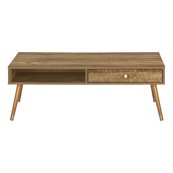 Monarch Specialties I 2836 Coffee Table, Accent, Cocktail, Rectangular, Storage, Living Room, 44" L, Wood, Laminate, Walnut, Mid Century by Monarch Specialties - Image 5