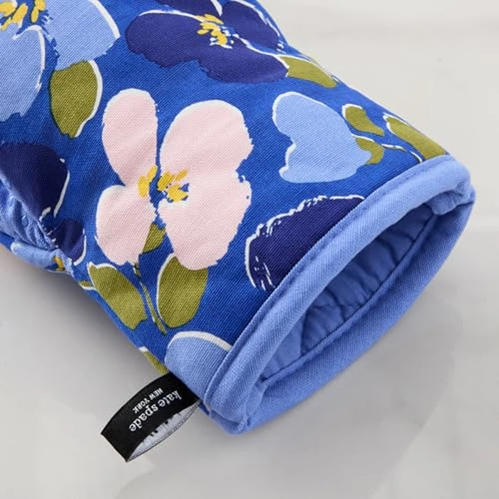 Kate Spade New York Painterly Bouquet Mini Oven Mitt 2-Pack Set, Heat Resistant, 100% Cotton with Printed Non-Slip Silicone Grip, Blue/Green/Rose, 5.5"X8" by kate spade new york - Image 5