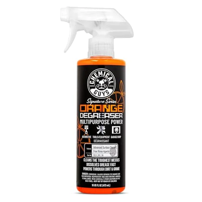 Chemical Guys Signature Series Orange Degreaser Spray - Heavy Duty All Purpose Cleaner for Engines, Tires, Undercarriages, Tools and More, Professional Strength, Breaks Down Grease, Oil & Grime, 16 oz by Chemical Guys - Used - Like New condition - US$11.09