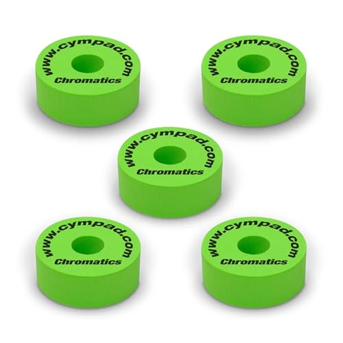 Cympad Green Chromatics Foam Cymbal Pad Set - High-Density Memory Foam Washers for Enhanced Sound & Durability, Fits All Cymbal Stands - 40/15mm by Cympad - Used - Like New condition - US$8.99